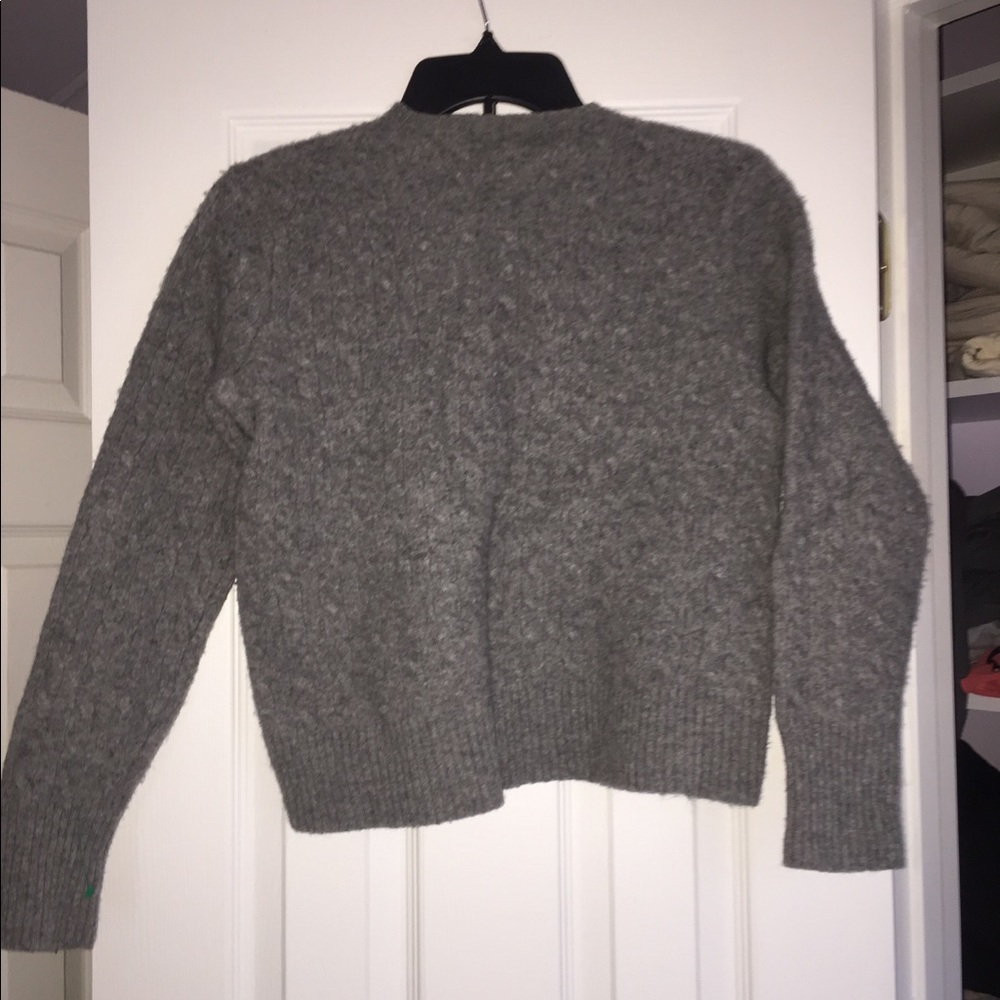 lambs wool Cropped polo crew sweater - Picture 3 of 5